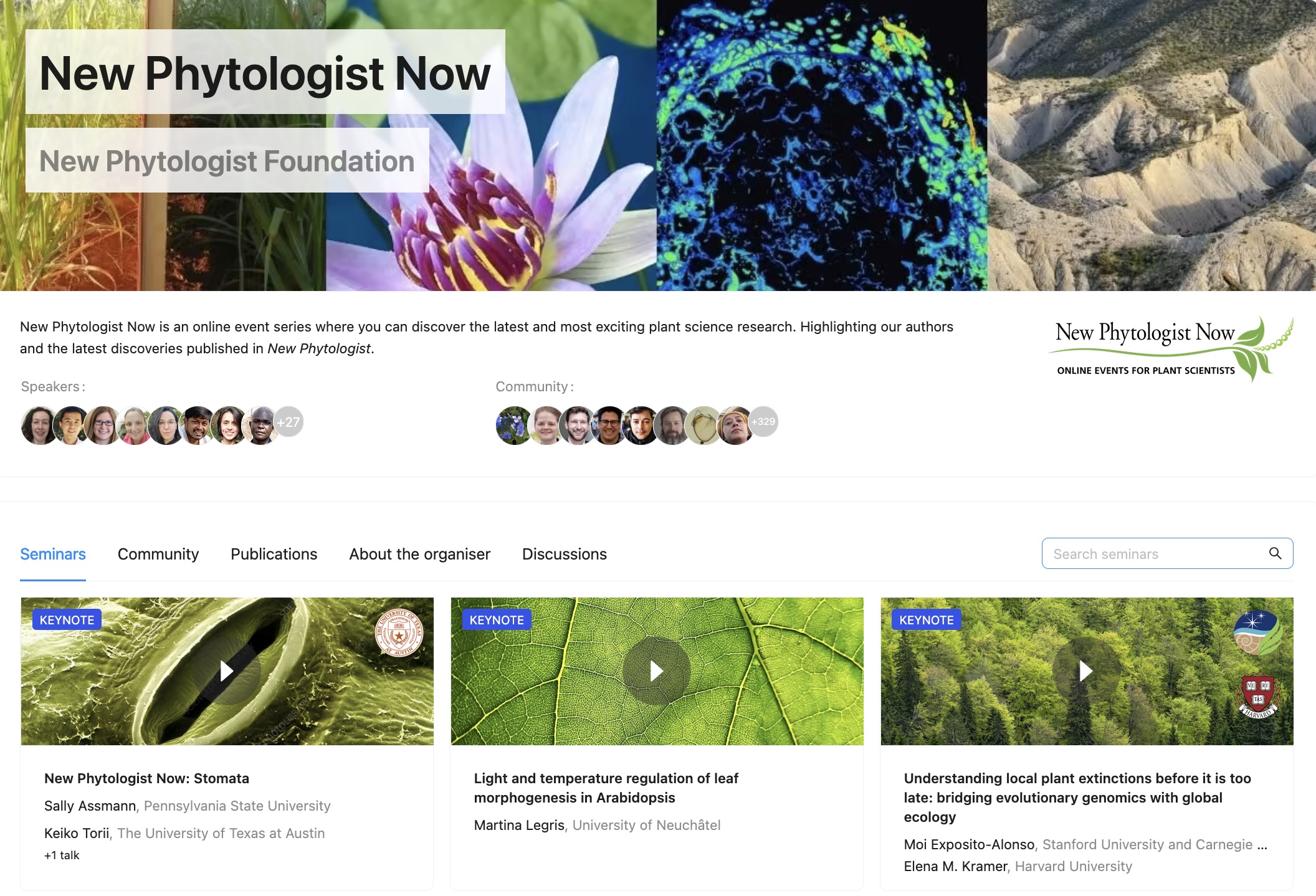 New Phytologist seminar series on Cassyni